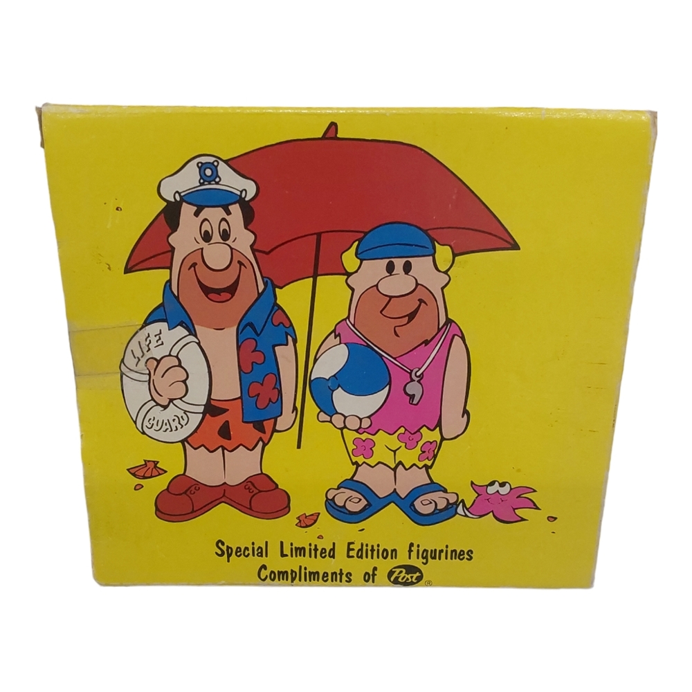 Vintage Fred Flintstone & Barney Rumble Figurines Post Cereal x